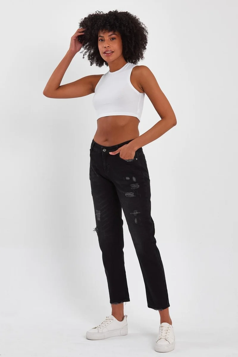 Alexander Gardi Special Collection Ripped Detail Denim Trousers (AG-1051G)
