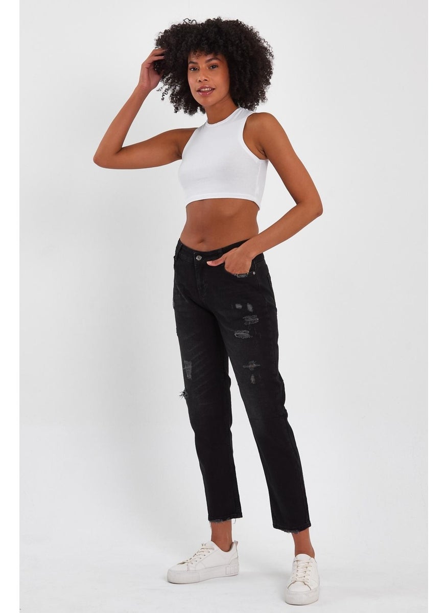 Alexander Gardi - Special Collection Ripped Detail Denim Trousers (AG-1051G) - Image 1