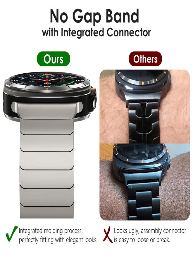 سوار معدني من WINGLE لساعة Galaxy Watch Ultra مقاس 47 مم (موديل 2025/2024) للرجال، بعرض 24 مم، مصنوع من الفولاذ المقاوم للصدأ المتين، مناسب للارتداء اليومي أو العمل، مزود بمشبك فراشة قابل للطي من التيتانيوم. - Image 4