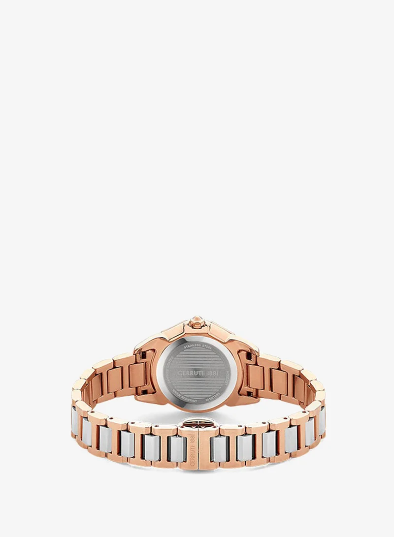 CERRUTI 1881 Jesina  30mm Women's Analog Watch with Rose gold Stainless Steel Bracelet