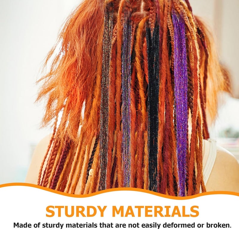 Sparkling Hair Tinsel Extensions Kit with 18 Shades, Hook, Loop Tool, and 200 Rings for Women Festival Party Hair Accessories - Image 3
