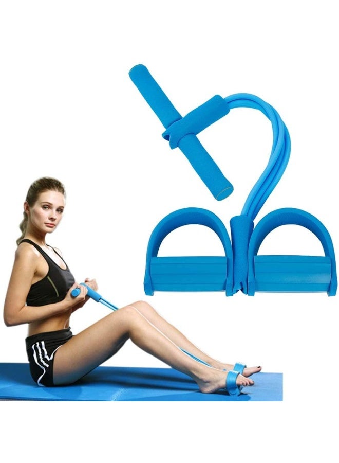 KASTWAVE Pedal resistance band,resistance bands exercise bands,super light 4-tube yoga rally strap elastic pull rope fitness- exercise fitness tube(blue) - Image 1