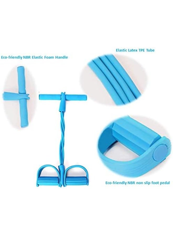 KASTWAVE Pedal resistance band,resistance bands exercise bands,super light 4-tube yoga rally strap elastic pull rope fitness- exercise fitness tube(blue) - Image 2