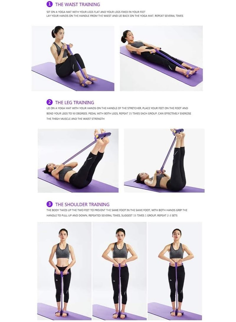 KASTWAVE Pedal resistance band,resistance bands exercise bands,super light 4-tube yoga rally strap elastic pull rope fitness- exercise fitness tube(blue) - Image 5