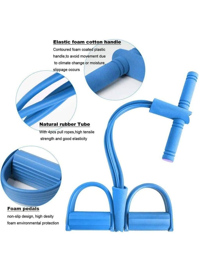 KASTWAVE Pedal resistance band,resistance bands exercise bands,super light 4-tube yoga rally strap elastic pull rope fitness- exercise fitness tube(blue) - Image 3