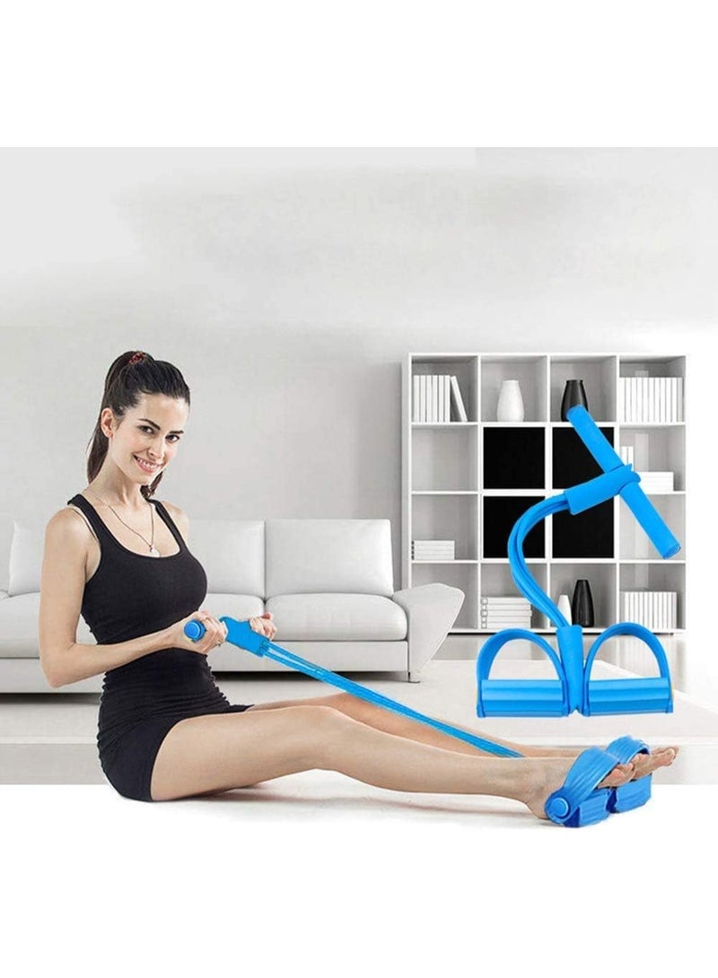 KASTWAVE Pedal resistance band,resistance bands exercise bands,super light 4-tube yoga rally strap elastic pull rope fitness- exercise fitness tube(blue) - Image 4