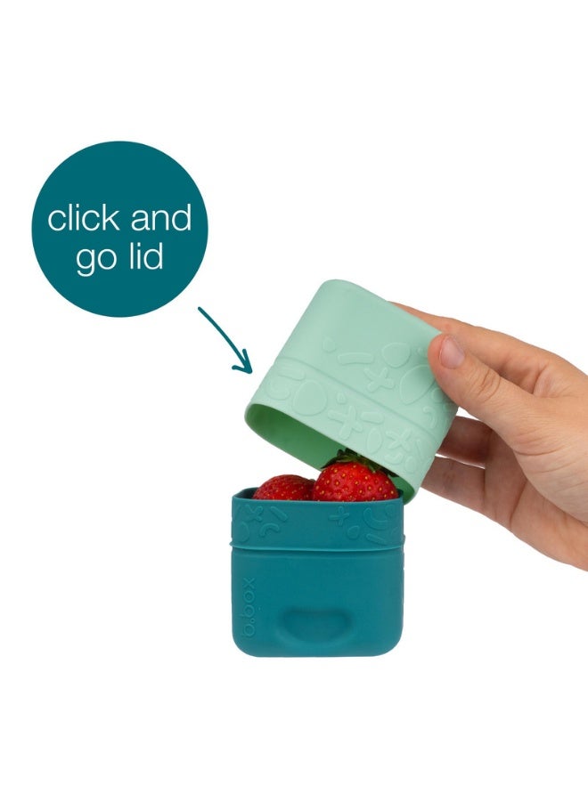 B.Box Silicone Lunch Pocket | Fits Lunch Box Sandwich Compartment | Reusable & Roll-Up Design | 14.5 fl oz | BPA Free-Ocean - Image 3