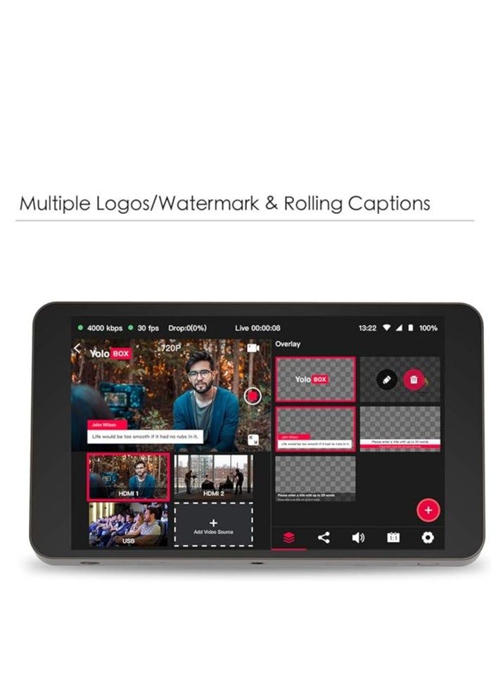 YOLOLIV - YoloLiv 4 in 1 Equipment Yolo Box Portable Multi-Camera Live Streaming Studio Device Encoder Switcher Recorder Monitor - Image 1