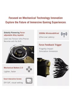 FlyDigi APEX 4 Elite PC Controller Force Feedback Trigger Force-Adjustable Alloy Joystick Full-Color LCD Display 1500mAh 2000Hz Report Rate Stereo Vibration PC/NS/TV/Android/Laptop (Wukong Edition)  - Image 4