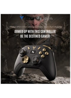 FlyDigi APEX 4 Elite PC Controller Force Feedback Trigger Force-Adjustable Alloy Joystick Full-Color LCD Display 1500mAh 2000Hz Report Rate Stereo Vibration PC/NS/TV/Android/Laptop (Wukong Edition)  - Image 2