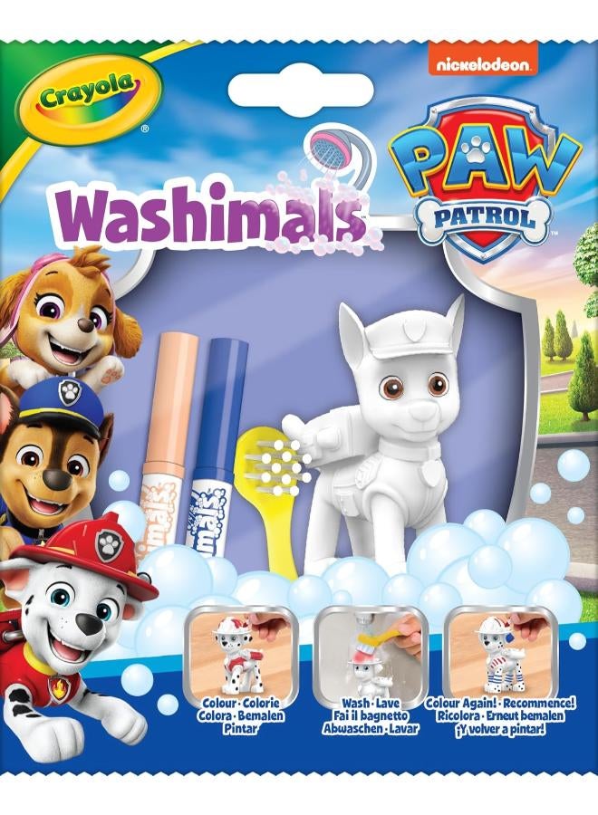 CRAYOLA Paw Patrol Washimals Single Pack | Collect 1 of Chase, Marshall, Skye, Rubble, Rocky or Zuma | Includes 2 Washable Markers & Brush | Kids Ages 3+