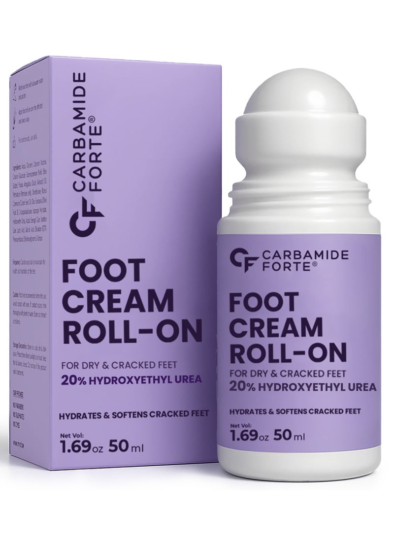 Carbamide Forte 20% Urea Foot Cream Roll-On 50ml | Foot roll on for cracked heels | With Lactic Acid, Shea Butter & Olive Oil | Helps Repair, Exfoliate & Moisturise Cracked Heels - Image 1