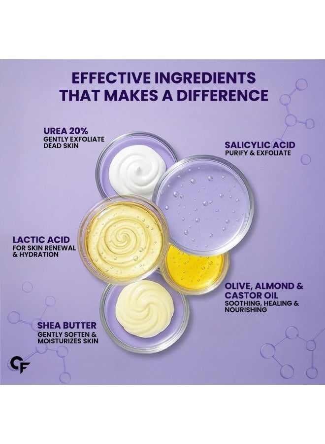 Carbamide Forte 20% Urea Foot Cream Roll-On 50ml | Foot roll on for cracked heels | With Lactic Acid, Shea Butter & Olive Oil | Helps Repair, Exfoliate & Moisturise Cracked Heels - Image 2