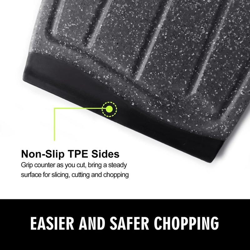 Ginkick Mini Cutting Board 7.48"" Plastic Cutting Board For Kitchen Small Cutting Board With Multiple Juice Grooves Dishwasher Safe Non-Slip Bpa Free Easy Grip Handle (Black) - Image 5