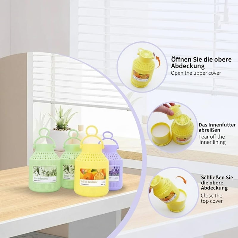 KASTWAVE Car Air Freshener, Hanging Solid Gel Scent, Natural Long-Lasting Scents – Lemon, Lavender & Jasmine – Car Interior Freshener for Odor Removal and Aroma (230g x 3) - Image 4