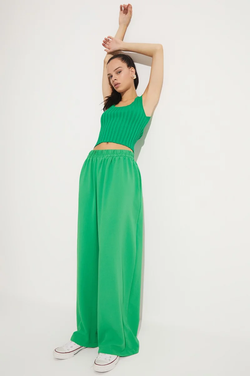 JUNE Loose Cut Elastic Waist Trousers