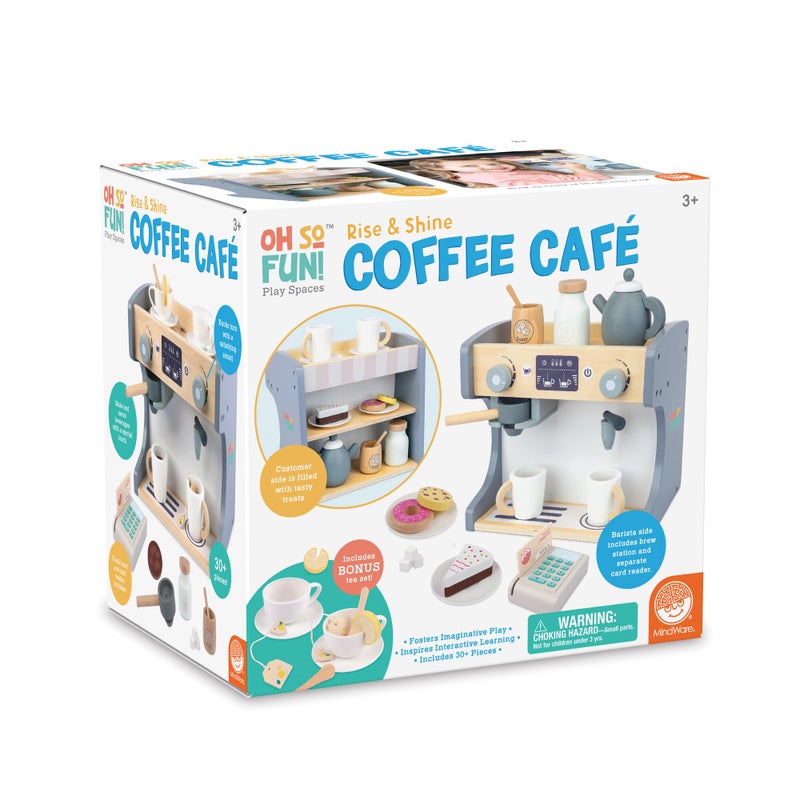 MindWare Oh So Fun Rise Shine Coffee Caf and Kids Tea Set for 3 Year Olds and Up - Image 3