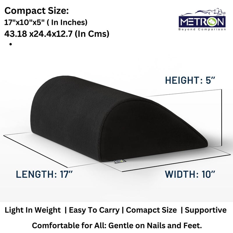 Metron Foot Rest for Office Chair Office Foot Rest for Under Desk or Table Ergonomic Foot Rest for Computer Desk Suitable for Home Offices Washable Removable Cover Pack of 1 Black - Image 5