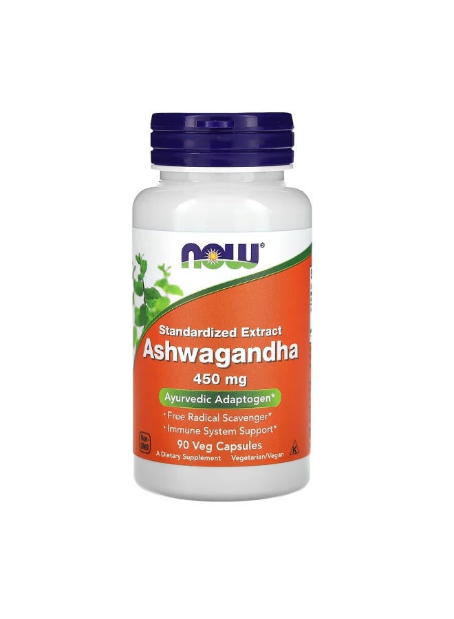 ناو مستخلص أشواغاندا المعياري من ناو فودز - 450 ملغ | 90 كبسولة نباتية | مكمل غذائي عشبي - Image 1