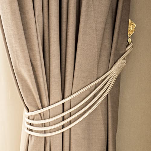 OULII 2-Pack Vintage Drapery Curtain Holdbacks Tieback Hooks Rose Pattern (Golden) - Image 5