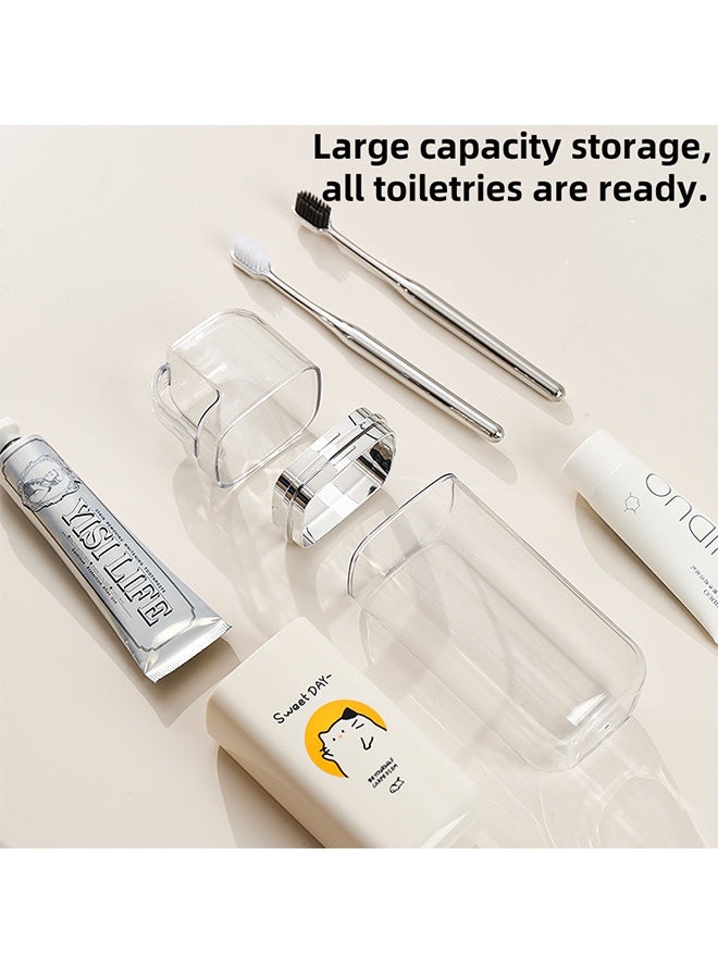 3-In-1 Travel Toiletry Cup, Multi-Functional Reusable Toothbrush Cup, Portable Travel Toothbrush Tumbler, Mouthwash Cup, Family Multi-Person Travel Toothbrush Cup - Image 3