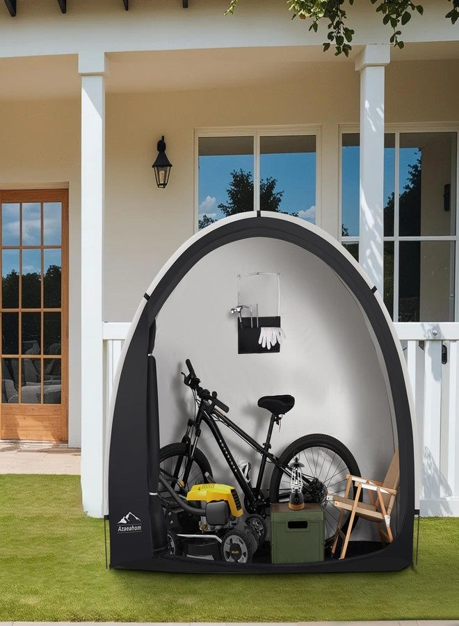 Azaeahom Bike Storage Shed Tent, Waterproof Outdoor Storage Shed for Bicycle, Easy Setup, Portable Storage Tent for Motorcycle,Garden Tools,Lawn Mower - Image 2