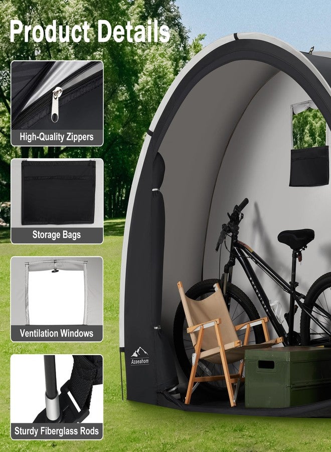 Azaeahom Bike Storage Shed Tent, Waterproof Outdoor Storage Shed for Bicycle, Easy Setup, Portable Storage Tent for Motorcycle,Garden Tools,Lawn Mower - Image 5