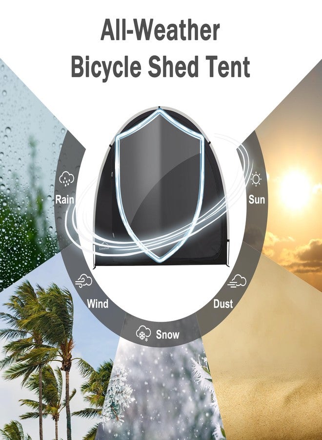 Azaeahom Bike Storage Shed Tent, Waterproof Outdoor Storage Shed for Bicycle, Easy Setup, Portable Storage Tent for Motorcycle,Garden Tools,Lawn Mower - Image 4