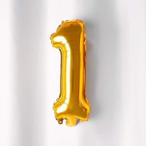 Perfect Pricee Decoration Number Foil Toy Balloon 16" Inch - Golden (Golden Number_1) - Image 1