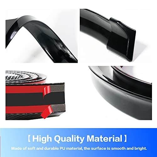 Banseko Car Trunk Spoiler Roof Lip Kit,3D PU Rear Trunk Lip or Roof Spoiler Sticker Bar with Carbon Fiber Pattern,Car Rear Spoiler Exterior Rear Spoiler Kit, Punch-Free Installation for Most Cars (Black) - Image 4
