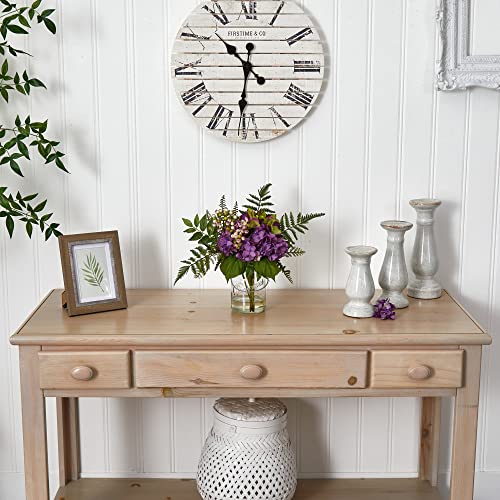 Nearly Natural 14in. Hydrangea & Berry Artificial Arrangement - Image 2