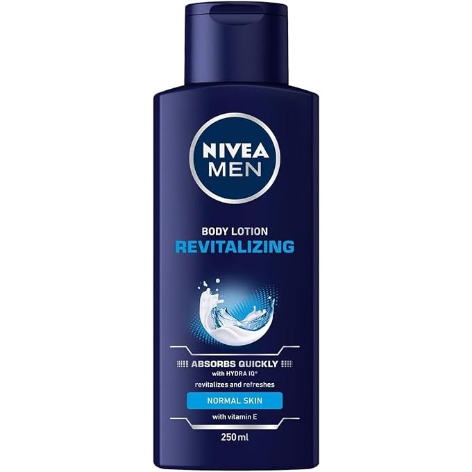 NIVEA Men Pack of 4 Body Lotion, 4 x 250 ml Bottle, Revitalising Body Lotion, Absorbs Quickly, for Normal to Dry Skin - Image 1