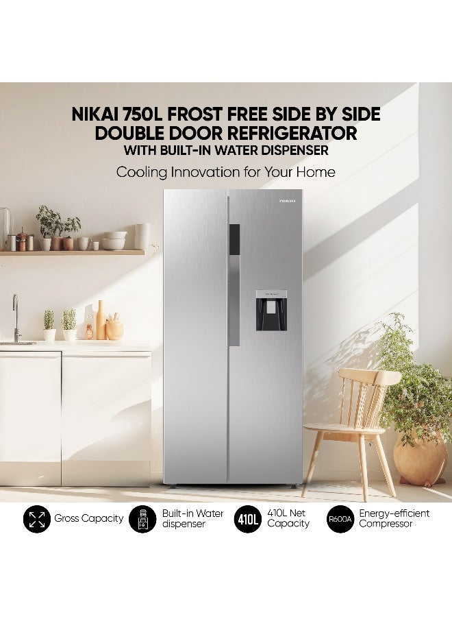 NIKAI حزمة - غسالة مقلوبة 8 كجم (NWM801FN9S) + ثلاجة جانبية 750 لتر (NRF750SBSD5) - Image 4