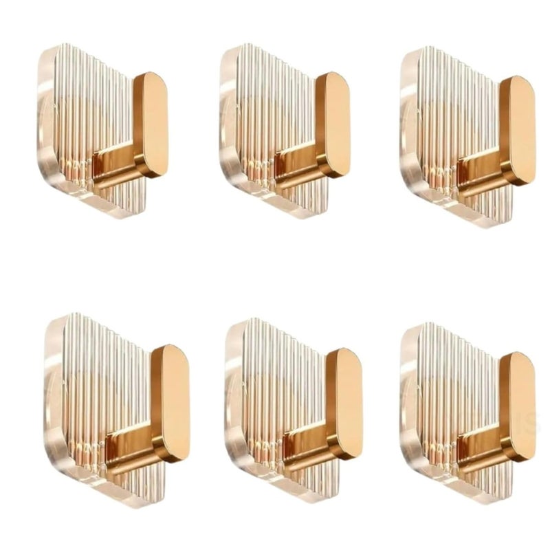 YEIPIS Wall Hooks for Hanging Strong Hooks for Wall Without Drilling Wall Hangings Hooks Hanger for Clothes Wall Hook Clips Sticker for Cloth Hangers Bathroom Accessories Pack 6 - Image 1