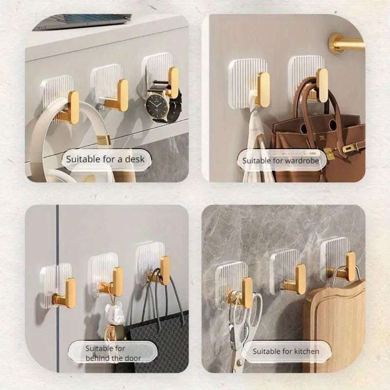 YEIPIS Wall Hooks for Hanging Strong Hooks for Wall Without Drilling Wall Hangings Hooks Hanger for Clothes Wall Hook Clips Sticker for Cloth Hangers Bathroom Accessories Pack 6 - Image 3