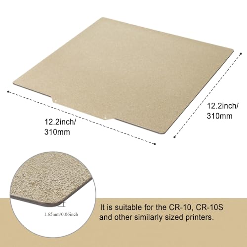 HICTOP 310 * 310mm Room Temperature Textured PEI Sheet Single Side Print Bed | Universal Fit for CR-10 CR-10S Artillery SW-X1/SW-X2 Longer LK1 LK5/LK5Pro, Most 310 * 310mm 3D Printers Anti-Warping - Image 2
