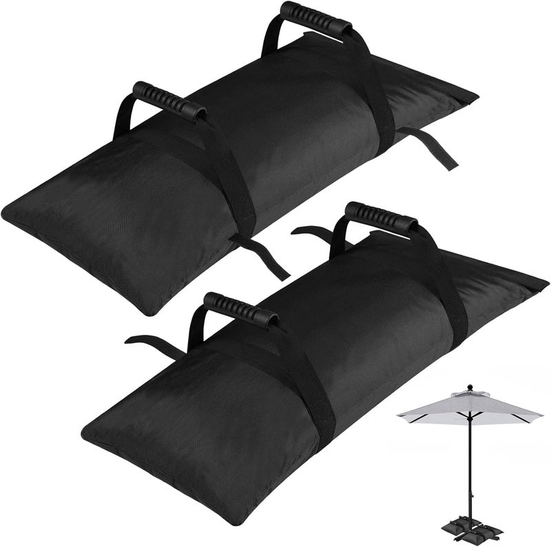 NVAAV 130LBS Extra Large Umbrella Base Weight Set of 2, Patio Fillable Sand Bags for Weight, Heavy-Duty Furniture Outdoor Weights for Umbrella Stand Patio Garden Backyard, Black(Without Sand) - Image 1