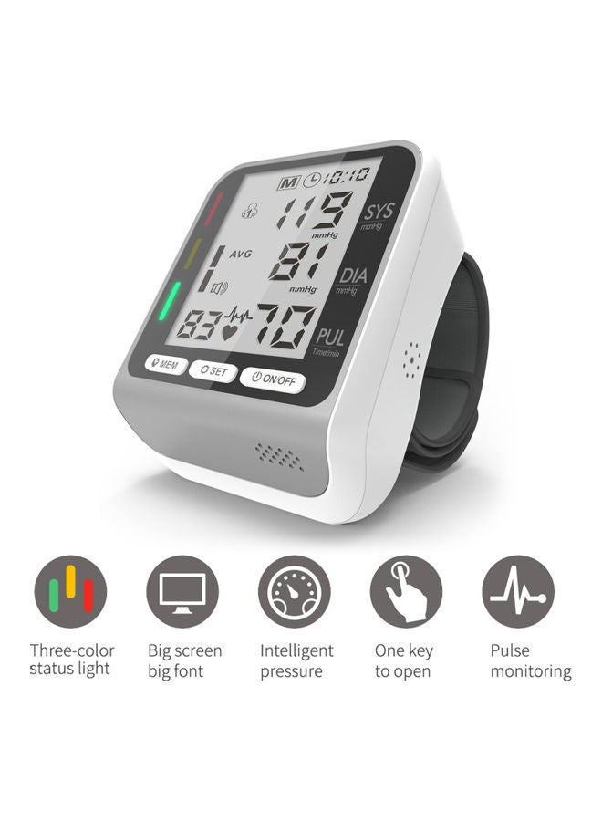 NIBEMINENT Electronic Wrist Blood Pressure Monitor with Tri-colour Indicator - Image 1