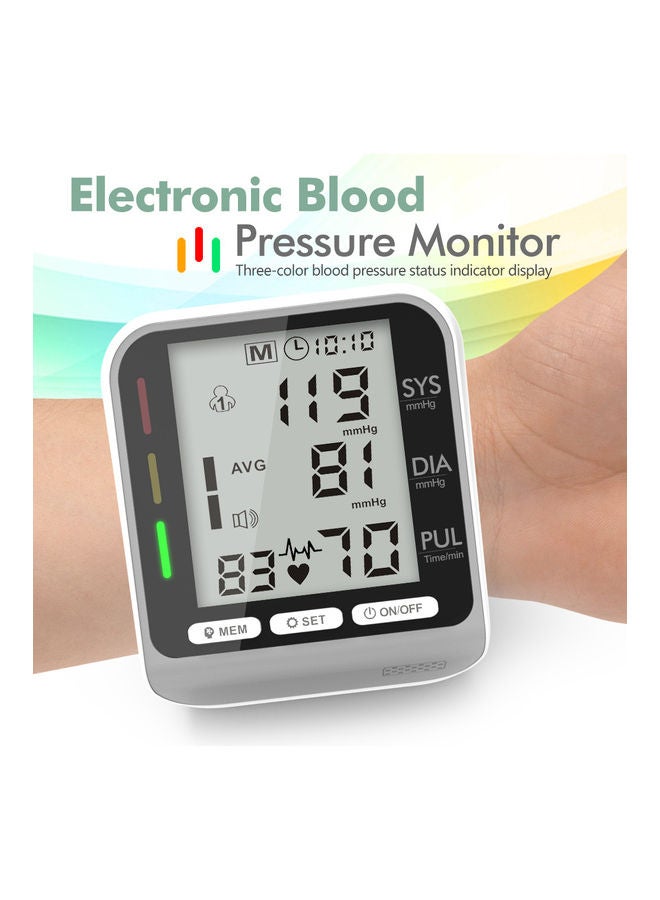 NIBEMINENT Electronic Wrist Blood Pressure Monitor with Tri-colour Indicator - Image 4