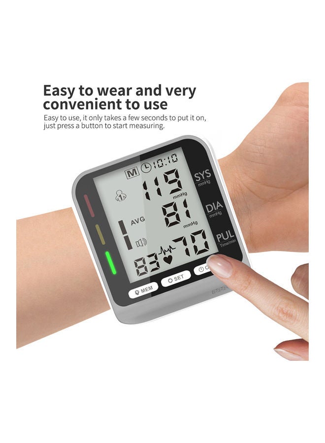NIBEMINENT Electronic Wrist Blood Pressure Monitor with Tri-colour Indicator - Image 2