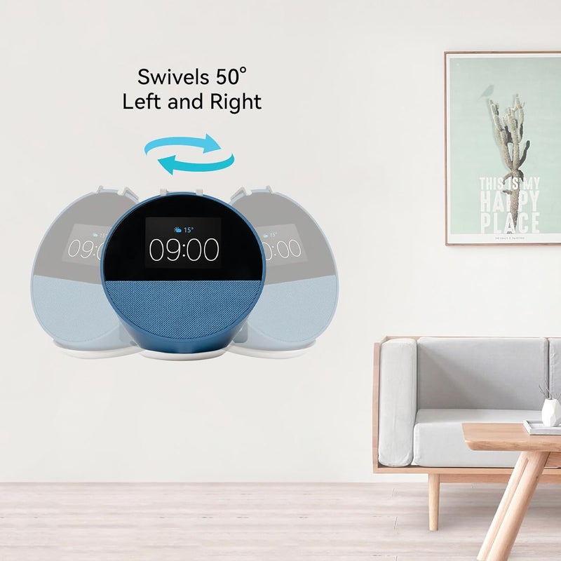 shinar Metal Wall Mount Wall Bracket Holder for Echo Spot 2024, Swivelling up to 360°, Tilts -50°/+50°, Accessories for Spot 2024 with Cable Management (White) - Image 4