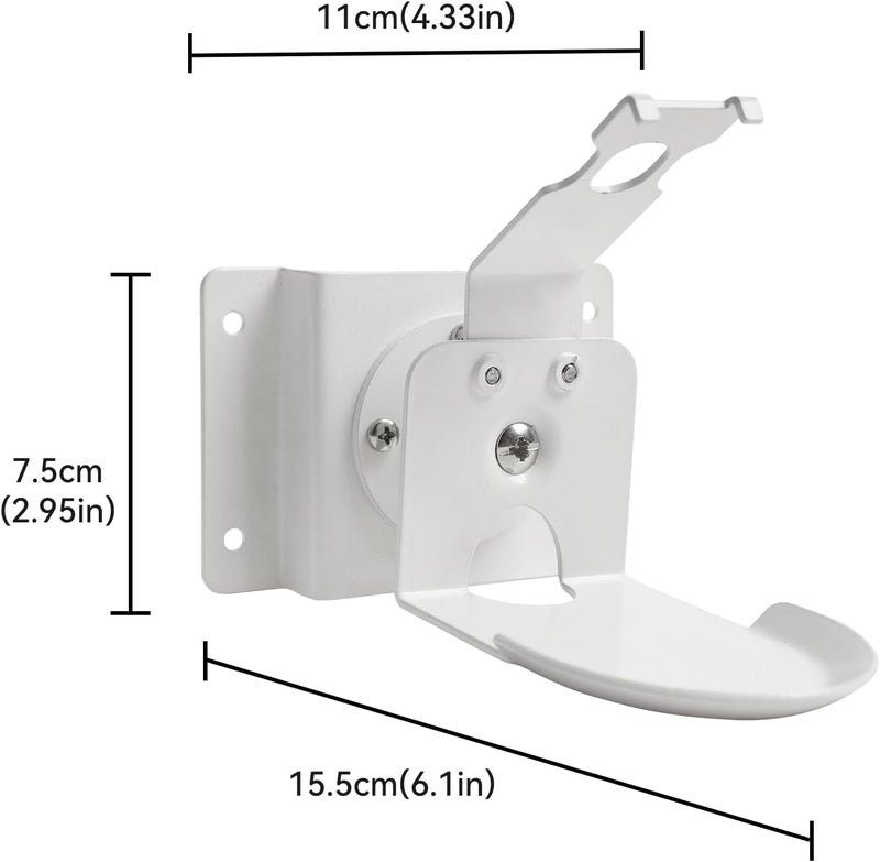 shinar Metal Wall Mount Wall Bracket Holder for Echo Spot 2024, Swivelling up to 360°, Tilts -50°/+50°, Accessories for Spot 2024 with Cable Management (White) - Image 2