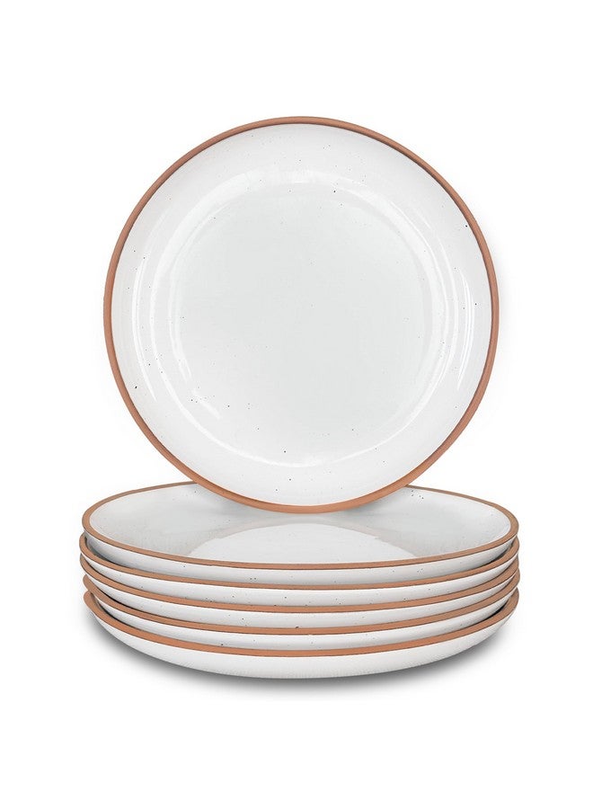Mora Mora Ceramic Plates Set, 7.8 in - Set of 6 - The Dessert, Salad, Appetizer, Small Dinner etc Plate. Microwave, Oven, and Dishwasher Safe, Scratch Resistant. Kitchen Porcelain Dish - Vanilla White  - Image 1