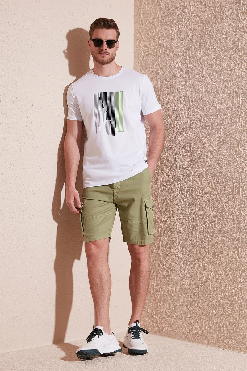 Buratti Printed Cotton Slim Fit Crew Neck T Shirt Men's T Shirt 646B3780