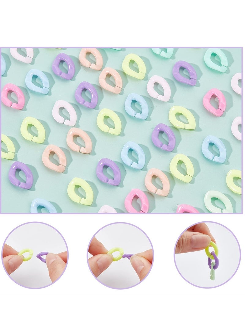 SYOSI 800pcs Acrylic Linking Rings in 8 Colors, Oval Quick Connectors for DIY Purse, Eyeglass, Pocket Chain, Lanyard, Trouser Chain, and Phone Strap, Candy Colors Link Ring Set  - Image 3