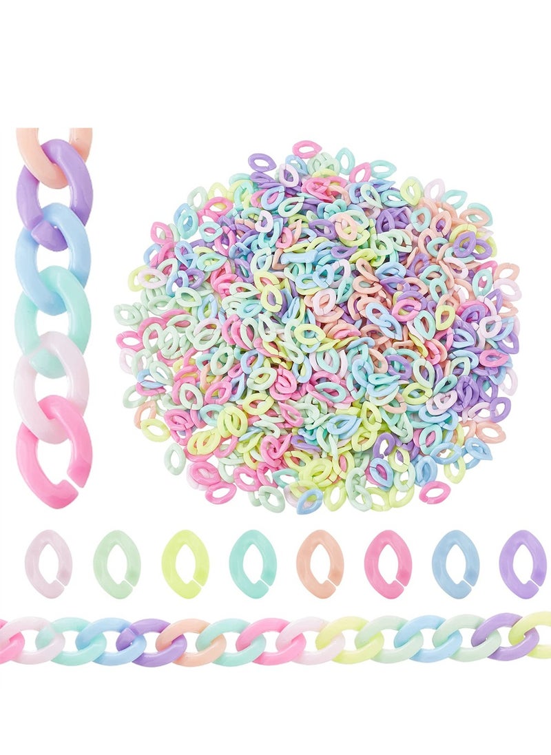 SYOSI 800pcs Acrylic Linking Rings in 8 Colors, Oval Quick Connectors for DIY Purse, Eyeglass, Pocket Chain, Lanyard, Trouser Chain, and Phone Strap, Candy Colors Link Ring Set  - Image 1