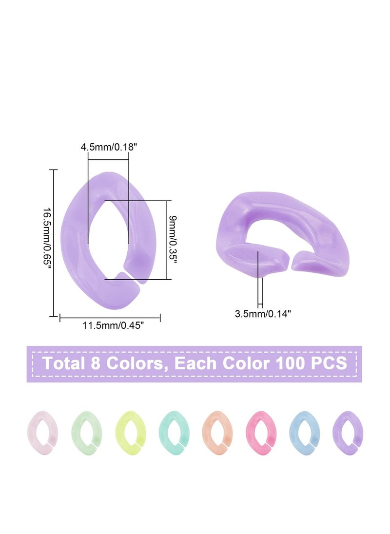 SYOSI 800pcs Acrylic Linking Rings in 8 Colors, Oval Quick Connectors for DIY Purse, Eyeglass, Pocket Chain, Lanyard, Trouser Chain, and Phone Strap, Candy Colors Link Ring Set  - Image 2