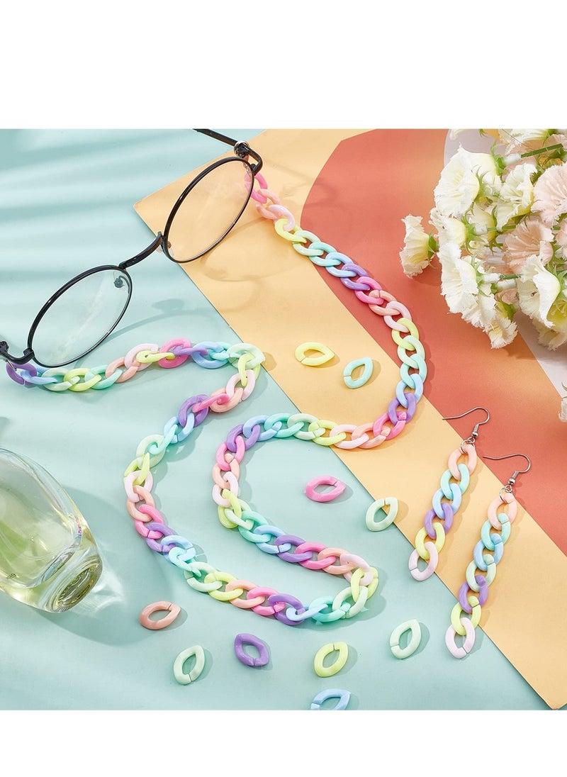 SYOSI 800pcs Acrylic Linking Rings in 8 Colors, Oval Quick Connectors for DIY Purse, Eyeglass, Pocket Chain, Lanyard, Trouser Chain, and Phone Strap, Candy Colors Link Ring Set  - Image 4