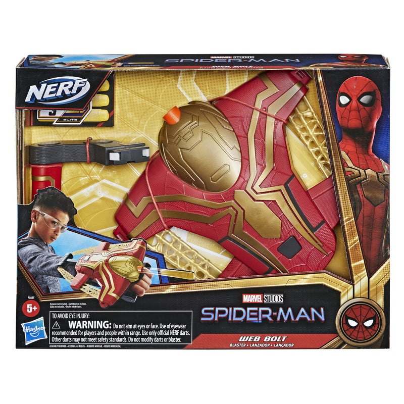 سبايدر مان Spider-Man Marvel Web Bolt Nerf Blaster Toy for Kids Design المستوحى من الأفلام ، ويشمل 3 نخبة nerf rabts للأطفال الذين تتراوح أعمارهم بين 5 سنوات وما فوق - Image 3