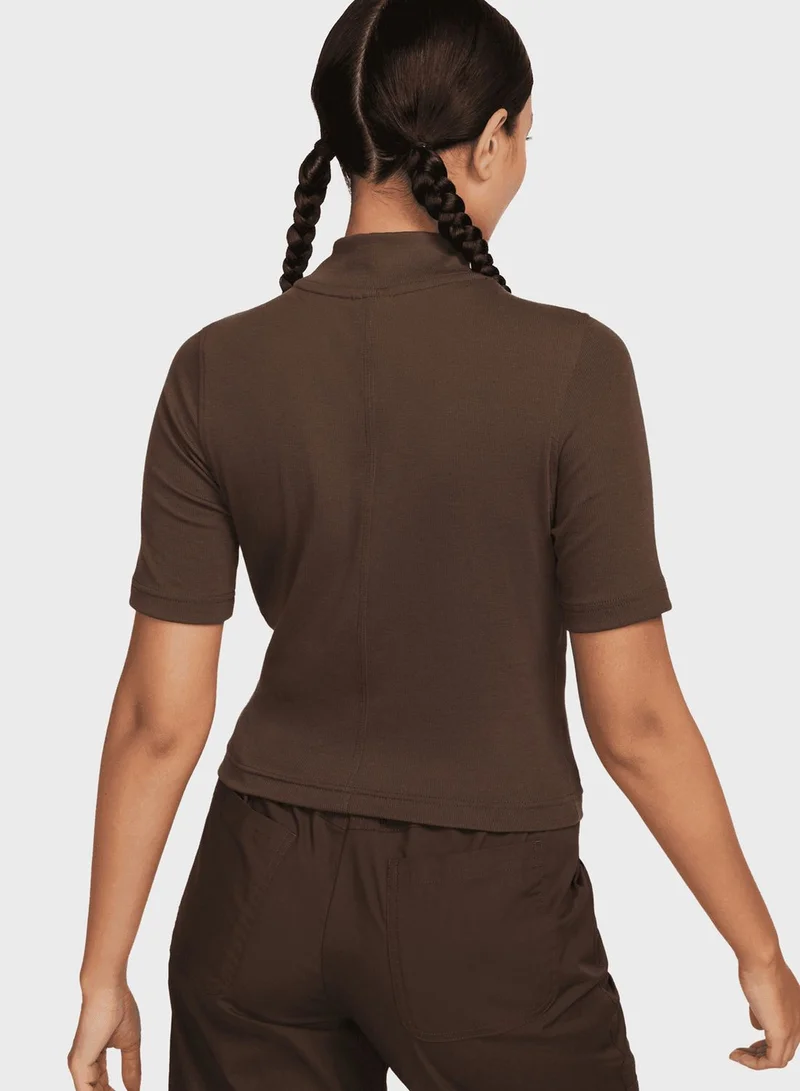 Nike Â Essentials Rib Mock Neck Top